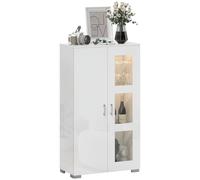 HOMCOM Vitrine Meuble Salon LED 16 Couleurs, Blanc 71x35x126cm