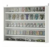 HOMCOM Vitrine murale en bois avec étagères réglables et 2 portes coulissantes en verre 80x9,5x60 cm Blanc
