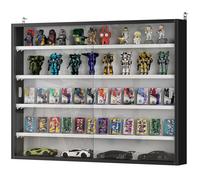 HOMCOM Vitrine murale pour objets de collection 5 étagère réglables en hauteur et 2 portes coulissantes 80 x 9,5 x 60 cm noir