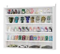 HOMCOM Vitrine murale pour objets de collection 5 étagère réglables en hauteur et 2 portes coulissantes 80 x 9,5 x 60 cm blanc