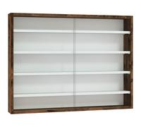 HOMCOM Vitrine murale pour objets de collection 5 étagère réglables en hauteur et 2 portes coulissantes 80 x 9,5 x 60 cm marron