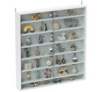 Vitrine pour collection - HOMCOM - 6 étagères réglables en hauteur et 2 portes coulissantes en verre - 80 x 9,5 x 83 cm - blanc
