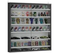 Vitrine pour collection - HOMCOM - 6 étagères réglables en hauteur et 2 portes coulissantes en verre - 80 x 9,5 x 83 cm - noir