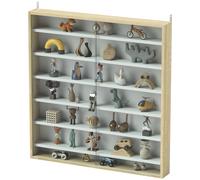 HOMCOM Vitrine pour collection vitrine murale 80 x 9,5 x 83 cm 6 étagères réglables en hauteur 2 portes coulissantes en verre