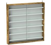 HOMCOM Vitrine pour collection vitrine murale 80 x 9,5 x 83 cm 6 étagères réglables en hauteur 2 portes coulissantes en verre