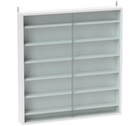 HOMCOM Vitrine pour collection vitrine murale 80 x 9,5 x 83 cm 6 étagères réglables en hauteur 2 portes coulissantes en verre