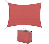 HOMCOM Voile d'ombrage filet d'ombrage rectangulaire 4 x 6 m Toile Solaire taud de Soleil Brique Terracotta