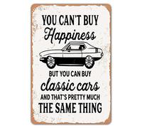 HomDeo Plaque en métal « You Can't Buy Happiness But You Can Buy a Classic Cars » - Décoration murale pour homme - 20,3 x 30,5 cm