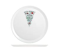 Home 844744 Ronda Lot de 6 Assiettes à Pizza en Verre Opale, 33,5 cm