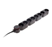 Home Block 8 Sockets 16A 2P+T Cable 1.5 m - Black - Zenitech MOBILIER HOME STUDIO