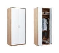 Home Collective Armoire avec 2 Portes, 1 Tringle à vêtements, 1 étagère, Armoire de 85 cm de Large, Surface Mate, en Panneau stratifié, idéale pour Chambre, Salon, Couloir Blanc Sonoma
