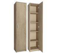 Home Collective Armoire de Rangement 5 Niveaux Finition Aspect Bois - Meuble classeur avec Porte, poignées polymère, 39 cm Largeur, Style Sonoma - Chambre, Couloir, Bureau