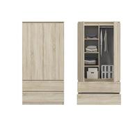 Home Collective Armoire Multifonction 90x50x180 cm - 2 tiroirs, 3 étagères et Tringle à vêtements | Meuble Robuste, Pratique et Polyvalent | Sonoma