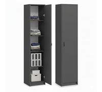 Home Collective Bibliothèque Armoire, Étagère, Meuble de Rangement Polyvalent avec 4 étagères, Armoire de Bureau| 40 x 35 x 180 cm (L x P x H) | pour Chambre, Couloir, Bureau | Anthracite