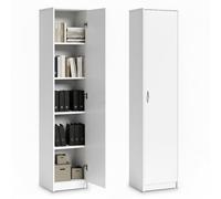 Home Collective Bibliothèque Armoire, Étagère, Meuble de Rangement Polyvalent avec 4 étagères, Armoire de Bureau| 40 x 35 x 180 cm (L x P x H) | pour Chambre, Couloir, Bureau | Blanc