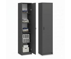 Home Collective Bibliothèque Armoire, Étagère, Meuble de Rangement Polyvalent avec 4 étagères, Armoire de Bureau| 40 x 35 x 180 cm (L x P x H) | pour Chambre, Couloir, Bureau | Anthracite