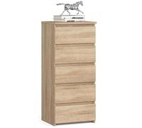 Home Collective - Commode à 5 tiroirs - Pour chambre, couloir, salon - Organisateur - 40 cm de largeur - 92 cm de hauteur | Buffet haut en chêne Sonoma - Buffet - Meuble multifonction - Meuble étroit