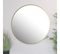 Home Collective Miroir 60x60cm Rond Mural avec Cadre métallique doré | en 3 Tailles pour Salle de Bain, entrée, Salon, Salle à Manger ou Miroir de Maquillage