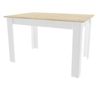 Home Collective Table de salle à manger Cuisine, Plateau en chêne Sonoma, Table en bois Cuisine, 120 x 80 x 75 cm, 18 mm d'épaisseur, Salon Blanc