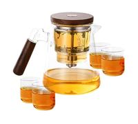 Home Company Théière avec infuseur - Séparateur d'eau - Avec 4 tasses - Filtre résistant à la chaleur pour salon de thé