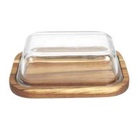 Beurrier - Home Deco Factory - Verre - Acacia - Transparent Et Marron