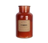 HOME DECO FACTORY - BO5169 - Bougie Apothicaire XL Senteur Extrait d'Ambre - Cire de Paraffine et Verre - Dimensions 14,5 x 25,5 cm - Couleur Marron - Idée Cadeau