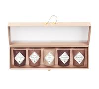 HOME DECO FACTORY - BO5533, Coffret de 5 bougies parfumées en cire de paraffine, verre, dimensions 4.50 x 5 cm, couleur rose, Conçu pour une ambiance relaxante et décorative