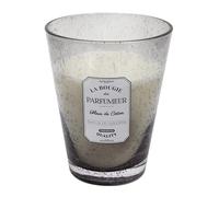 HOME DECO FACTORY - BO5576 Bougie Parfumée en Verre Tendance - Senteur Fleur de Coton - Conçu pour Décoration et Détente - Dimensions 18,5 x 23 x 18,5 cm - Couleur Gris