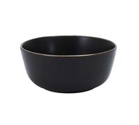 HOME DECO FACTORY Bol en Porcelaine Noir Liseré Doré 14 cm Noir