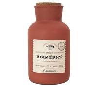 HOME DECO FACTORY Bougie Parfumée Bois Épicé Désert 25,5 cm Beige et Orange | Verre, bougie parfumée, senteur bois épicé, grand format 25,5 cm, décorative, ambiance chaleureuse, beige et orange