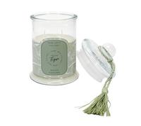HOME DECO FACTORY Bougie Parfumée Bonbonnière Figue Combustion 80h Vert | Cire de paraffine, bougie parfumée bonbonnière, senteur figue, combustion 80h, décoration tendance, pot verre, vert