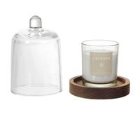 HOME DECO FACTORY - BO0080 Bougie Parfumée sous Cloche Softness, Design Élégant, Senteur Brume des Bois, Détente et Décoration, Taille 10 cm, Couleur Transparente
