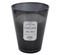 HOME DECO FACTORY Bougie Parfumée Verre Bulle Grand Format 23 cm Gris | Cire de paraffine, bougie parfumée, verre bulle gris foncé, grand format 23 cm, décoration tendance, longue diffusion