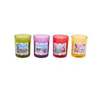 HOME DECO FACTORY Bougie Parfumee X4 Coffret Plein Soleil Multicolore | Verre · 14,5 x 5,4 x 18,7 cm · 770 g