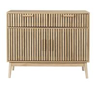 HOME DECO FACTORY Buffet Moderne en Bois 2 Tiroirs et Double Porte | Bois d'ingénierie, buffet moderne, 2 tiroirs, double porte, rangement et décoration, 100x35x80 cm, multicolore