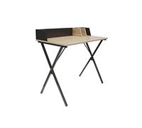 HOME DECO FACTORY – Bureau Brice – Industriel épuré, rangement optimisé – 90x50 cm – Noir