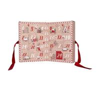 HOME DECO FACTORY - BO0159 Calendrier de l'Avent Bougies Parfumées Noël Gingembre, Élégant et Festif, Parfum Envoûtant, Longue Durée, Décoration Maison, 214x305x12 cm, Marron Rouge