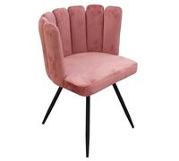 Lot De 2 Chaises - Home Deco Factory - Ariel - Velours - Rose Et Noir