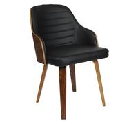 Home Deco Factory Chaise HD6603 Nash – Rétro chic, fauteuil de table confortable – Noir, 57×51×79 cm