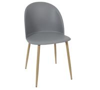 HOME DECO FACTORY Chaise Scandinave Bergen Confortable Gris | Polyester, chaise scandinave Bergen, 49,2x47x81,3 cm, confortable, salle à manger, gris