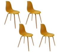Lot de 4 Chaises - HOME DECO FACTORY - Phenix - Design Scandinave - Jaunes