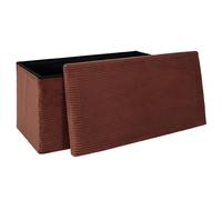 HOME DECO FACTORY - Coffre Banc Pliable Côtelé Scott Terra M2 - Mobilier Assise et Rangement - Dimensions 76 x 38 x 38 cm - Hauteur Assise 38 cm - Couleur Terracotta - Modèle Scott