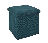 Home Deco Factory Pouf coffre pliable HD0504 – Design contemporain, multifonctionnel – M Bleu