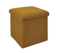 Home Deco Factory - Pouf coffre pliable Atome HD0505 38 cm tissu Jaune