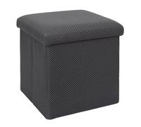 HOME DECO FACTORY Coffre Pouf Pliable en Velours Côtelé Contemporain Gris | Velours côtelé, coffre pouf pliable, design contemporain, multifonctionnel, rangement et siège, petits espaces, gris foncé