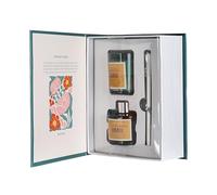 HOME DECO FACTORY Coffret Bougies Parfumées Gingembre Motif Fleuri Vert