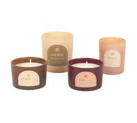 Home Deco Factory – Coffret 4 bougies parfumées Éléments 8 cm – 4 senteurs – Beige