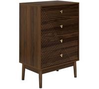 Home Deco Factory – Commode Tiffany – 4 tiroirs 90 cm en bois – Marron