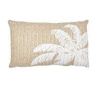HOME DECO FACTORY Coussin déhoussable TX0295 Motif palmier intérieur 30x50 cm Marron et blanc