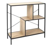 HOME DECO FACTORY - Étagère Industrielle Vintage en Bois et métal - 2 Niveaux pour Rangement et Exposition - idéale pour Salon - Chambre ou Bureau - 79.5 x 80 x 30 cm - Noir. - Collection Edison